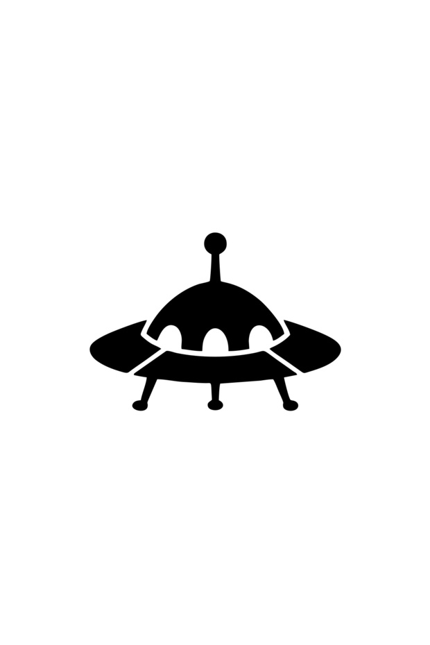Ufo Car Sticker 17X17 cm White