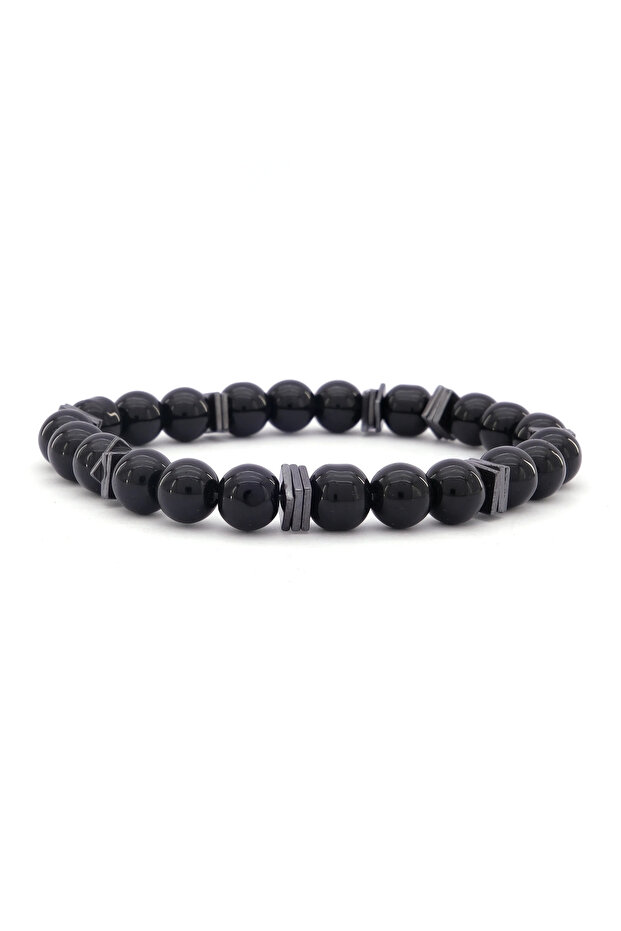 Black Onyx Natural Stone Men's Bracelet EBLK-393