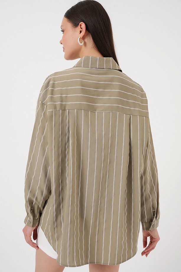 3900 Oversize Kareli Gömlek - Y.yeşil - 6