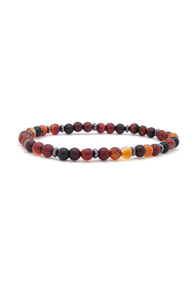 Red Agate Natural Stone Men's Bracelet EBLK-383