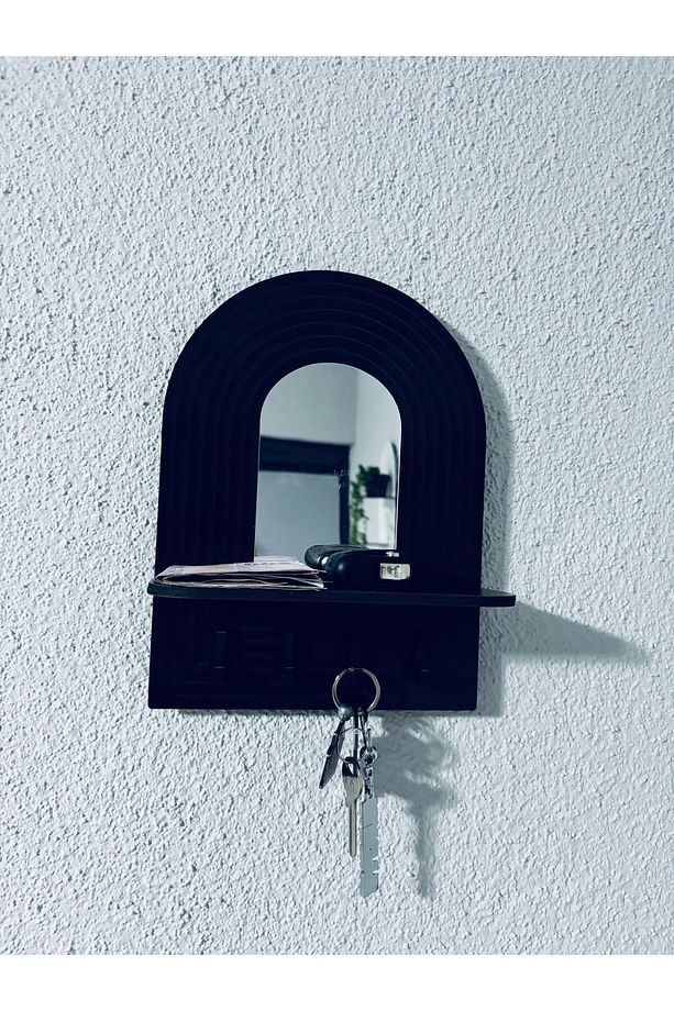 Minimal Dekoratif Ahşap Anahtarlık ve Duvar Rafı, Anahtarlık Askılığı, Duvar Rafı - 6