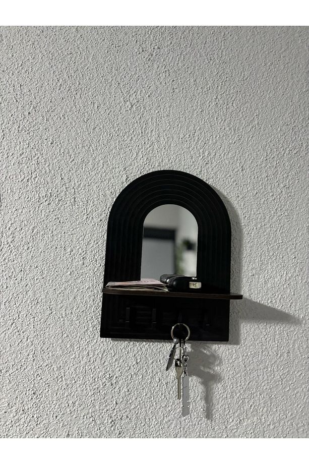 Minimal Dekoratif Ahşap Anahtarlık ve Duvar Rafı, Anahtarlık Askılığı, Duvar Rafı - 3