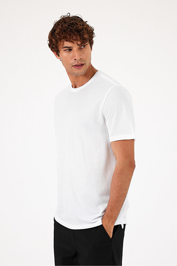Ken Bisiklet Yaka Regular Fit Pike Basic Tişört - BEYAZ - 3
