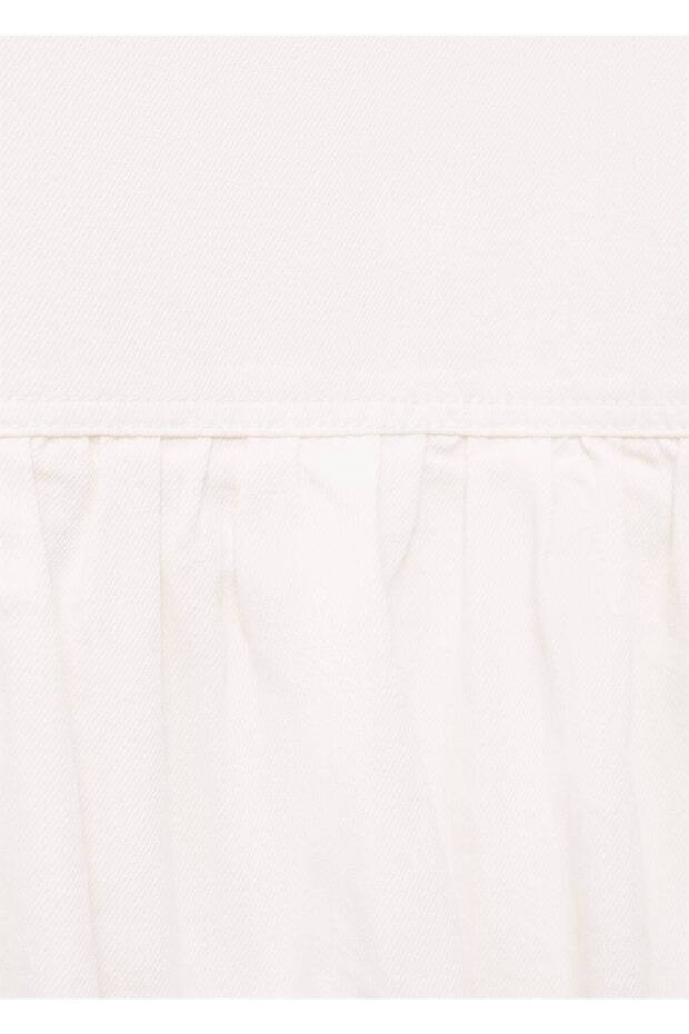 Alt kısmı kabarık denim elbise - 5