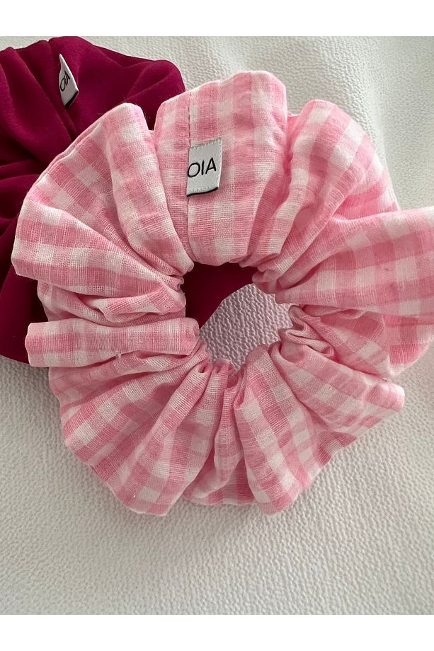 Pembe Pötikare Scrunchie Simit Toka Lastikli Set - 4