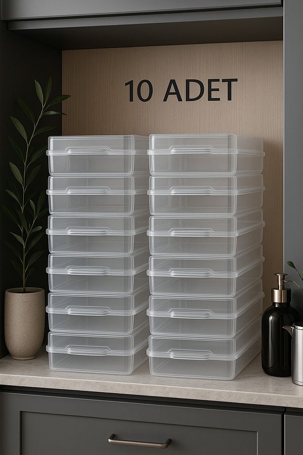 ( 10 Adet ) Kadın Ayakkabı Kutusu Şeffaf Ayakkabı Düzenleyici Saklama Kutusu Organizer Seyahat Tipi - 2