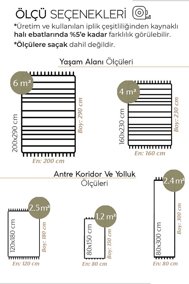 Olinda 1110 Taba Oturma Odası Salon Halısı Yumuşak İskandinav Halı Yolluk Bukle Dokuma Makine Halısı - 3