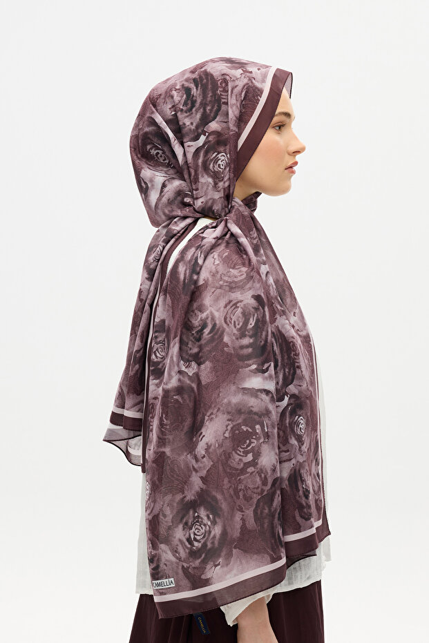 Rossa Pattern Soft Shawl - Purple