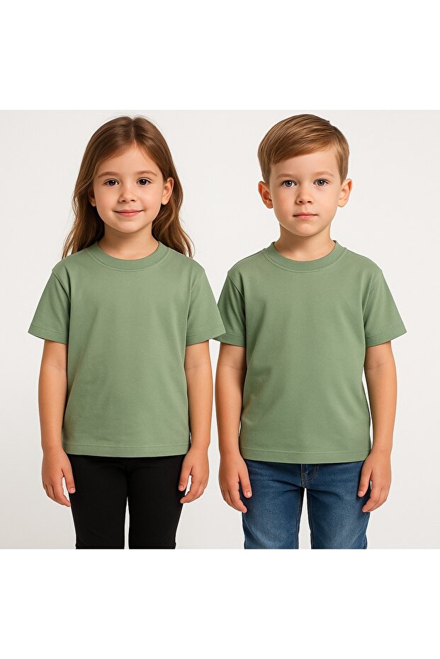 KIDS Unisex Basic Pamuklu Oversize Tişört - 1