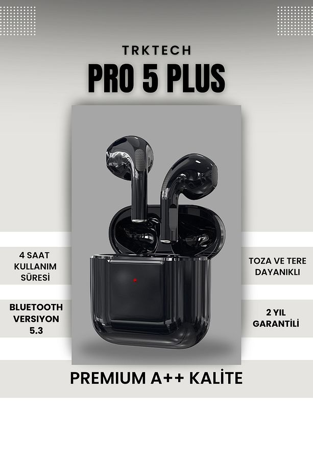 Pro 5 Plus Siyah 5.3 Bluetooth Versiyon Premium A Kalite Hd Ses Performanslı Bluetooth Kulaklık - 1