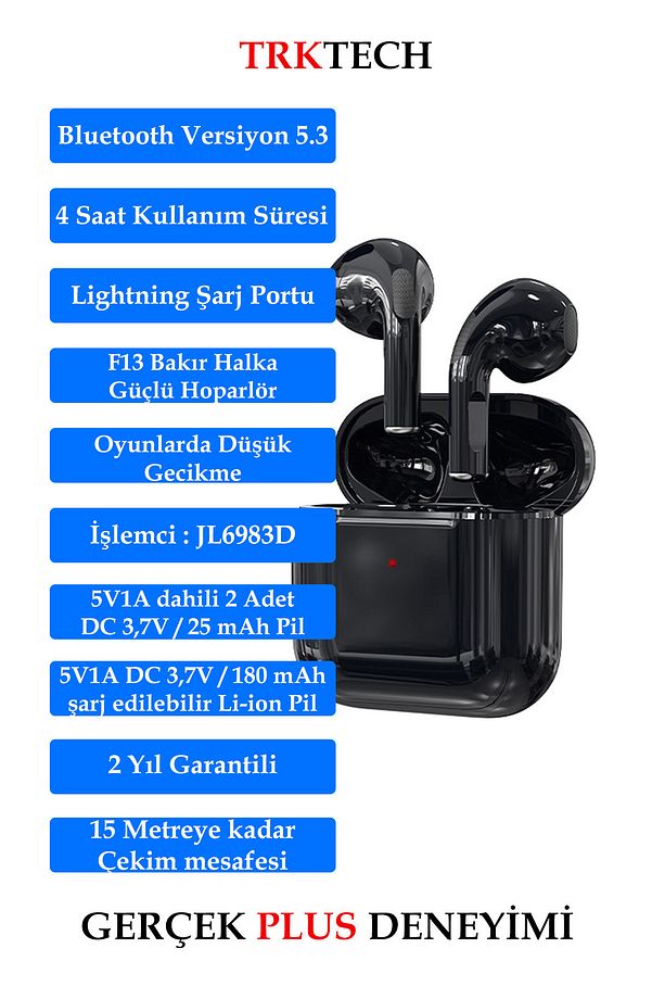 Pro 5 Plus Siyah 5.3 Bluetooth Versiyon Premium A Kalite Hd Ses Performanslı Bluetooth Kulaklık - 5