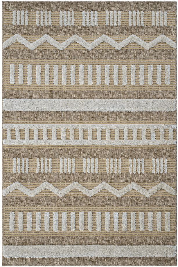 Safari 676 Sarı İskandinav Halı Yolluk Dekoratif Etnik Halı Natural Mutfak Halısı Rustik Retro Halı - 1