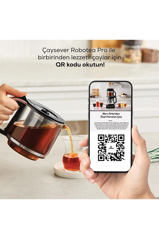 Wİ-Fİ PRO Android-İOS Uyumlu Çaysever 4 in 1 Konuşan Cam Çay ve Filtre Kahve Makinesi 2500W - 5