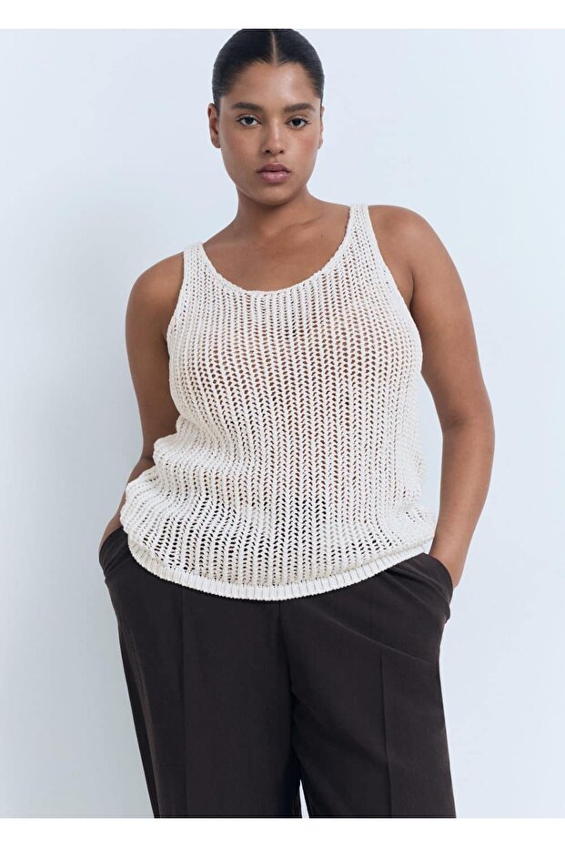 Askılı kroşe bluz - 7