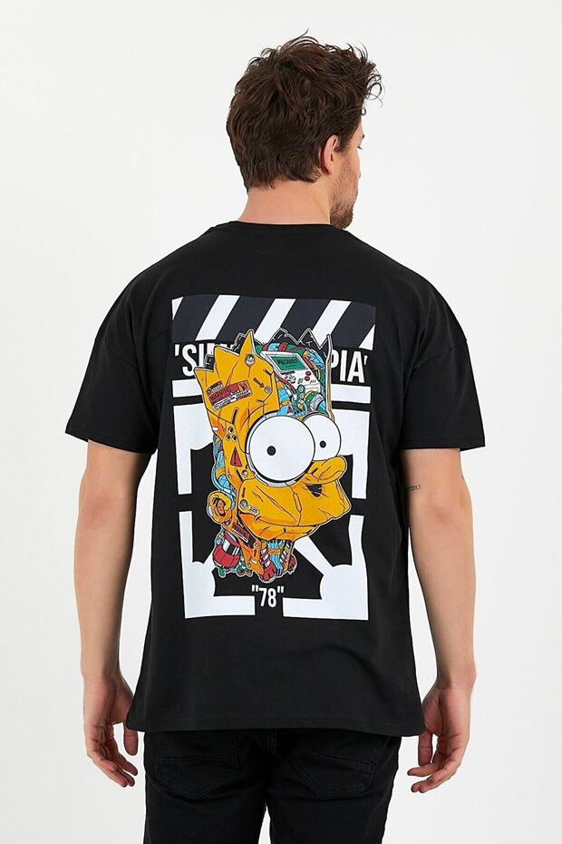 Simpsonlar Baskılı Oversize T-shirt - 1
