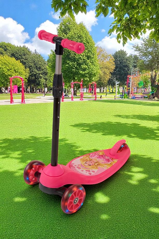 Frenli Denge Led Işıklı 3 Üç Tekerlekli Yükseklik Ayarlı Runner Twist Çocuk Scooter - 5