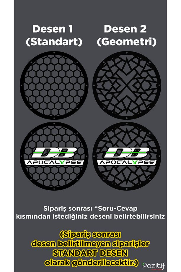 DB Apocalyps Yazılı 20cm Midrange Kapağı - 2 Adet - 3