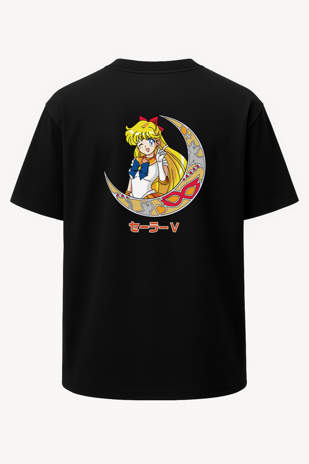Unisex Oversize Sailor Moon Moon Warrior Printed T-Shirt