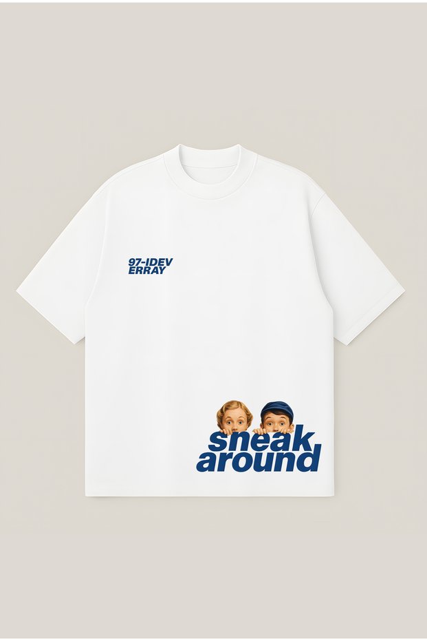 Sneak Around Unisex Oversize Printed Boxy Fit Thick Fabric T-Shirt