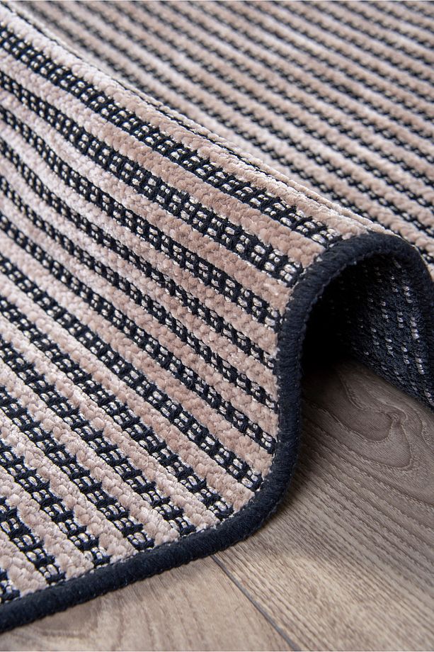 Bej Şönil Makinada Yıkanabilir Kaymaz Taban Saçaklı Pamuklu Halı Kilim Oturma Odası Salon Mutfak - 5