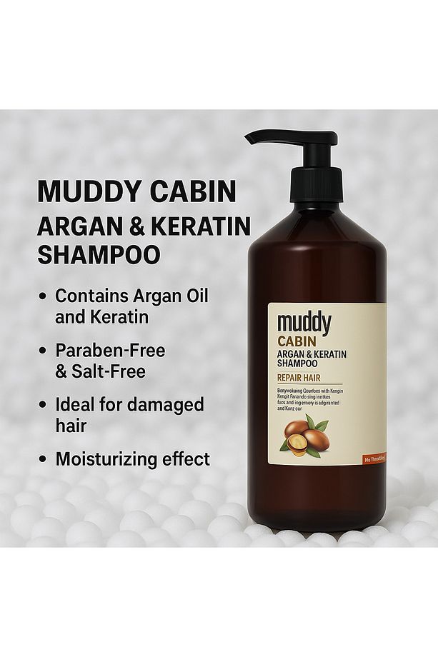 ZAYIF KURU NEMİNİ KAYBETMİŞ SAÇLARA CABIN ARGAN&KERATİN ŞAMPUAN 1000 ml x 3 - 5