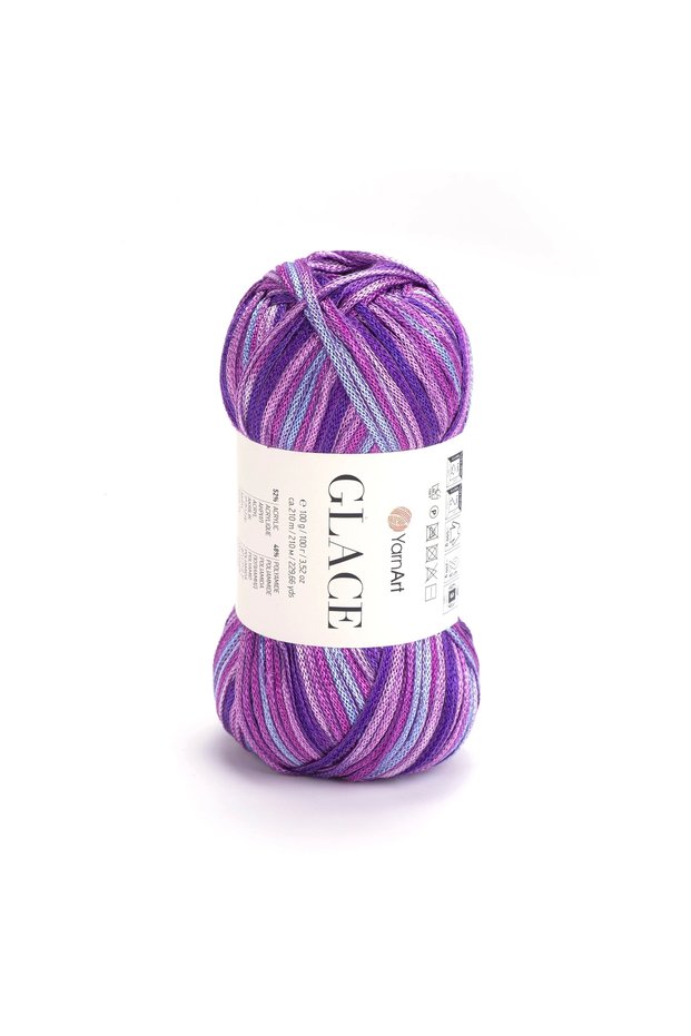 Glace Hand Knitting Yarn,100G / 210m – 52% Acrylic 48% Polyamide–Bright Colored Summer Hand Knitting Yarn