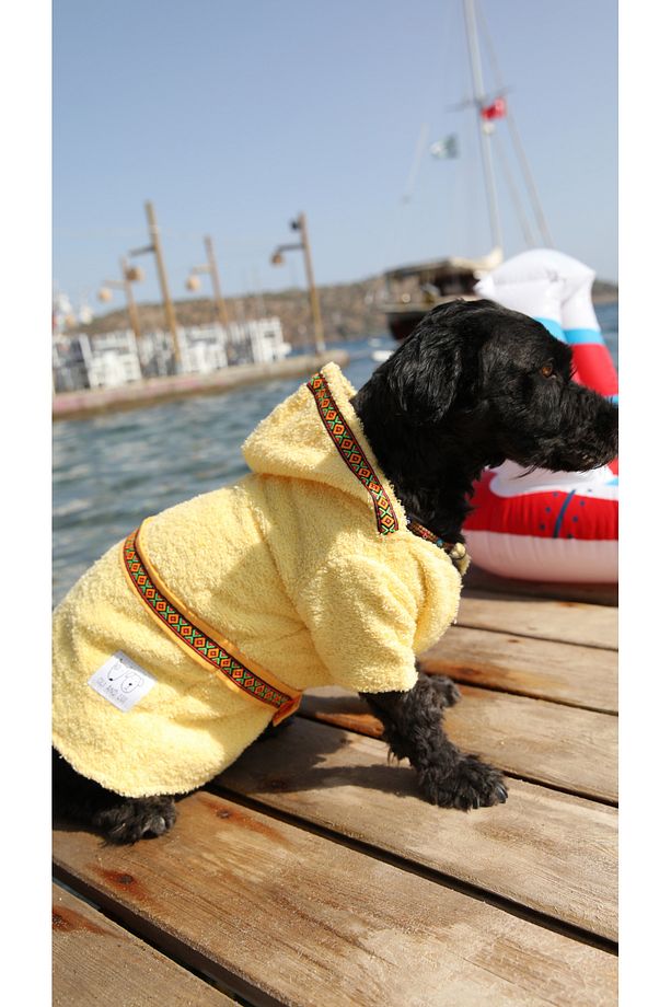 SARI HAVLU Köpek Bornozu - 6
