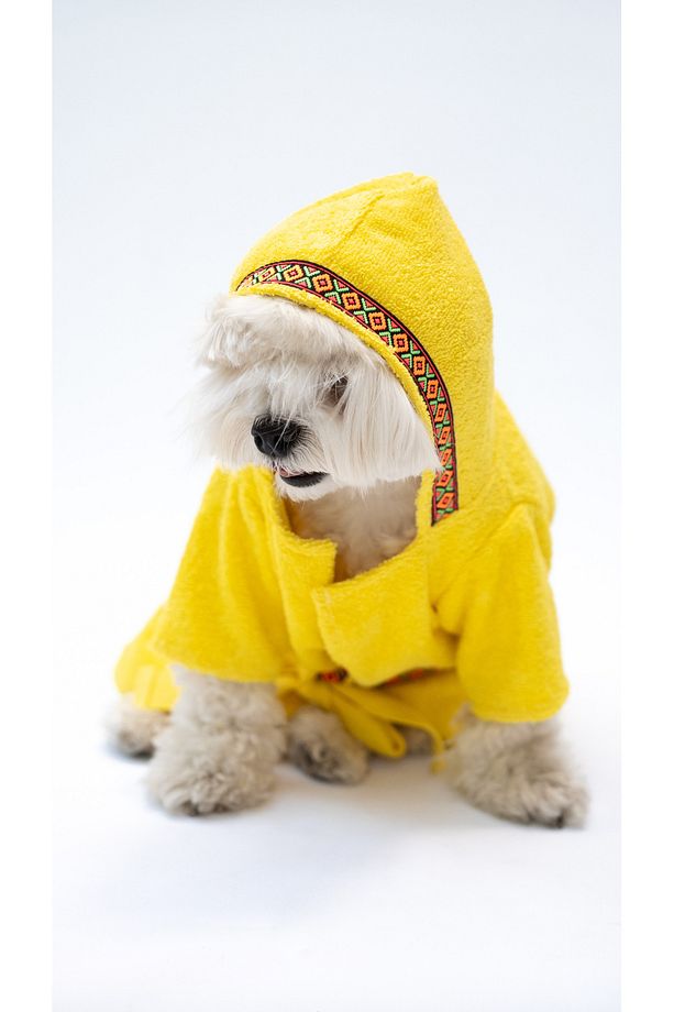 SARI HAVLU Köpek Bornozu - 1