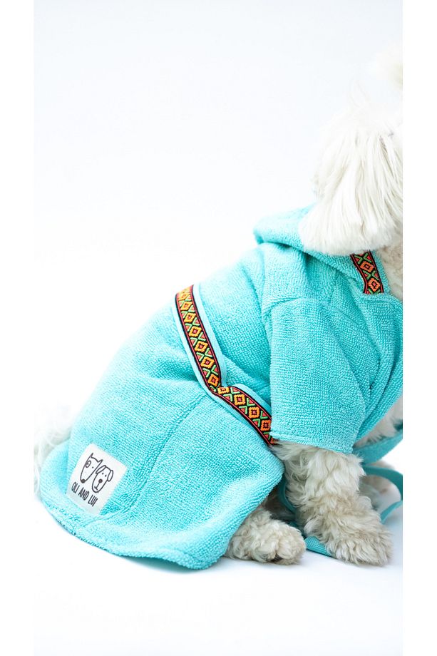 MAVİ HAVLU Köpek Bornozu - 8