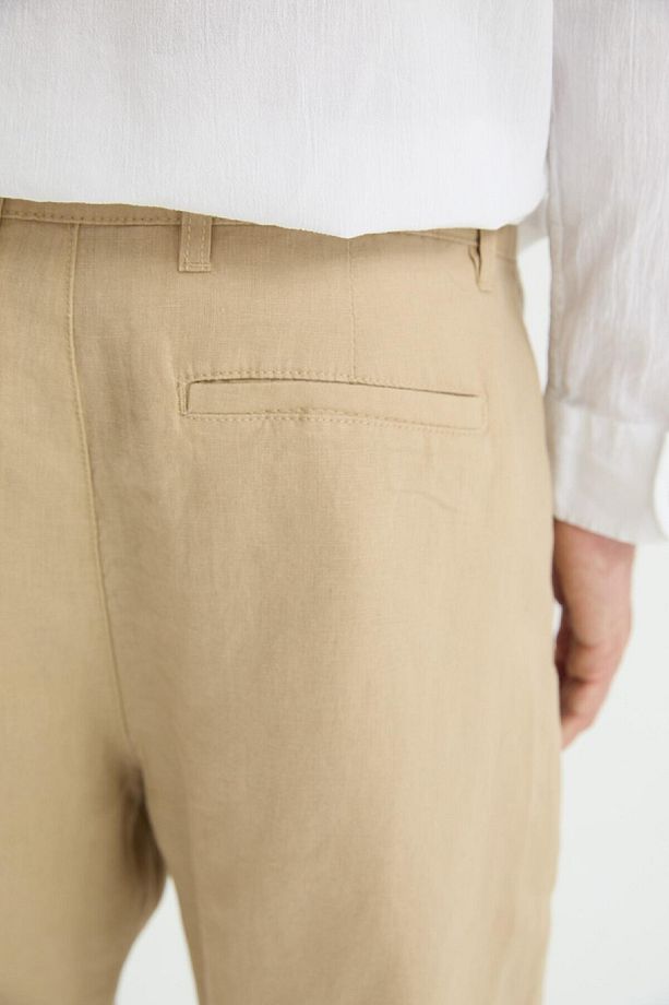 %100 Keten Regular Fit Yazlık Bermuda Şort D9931ax25sm - 8