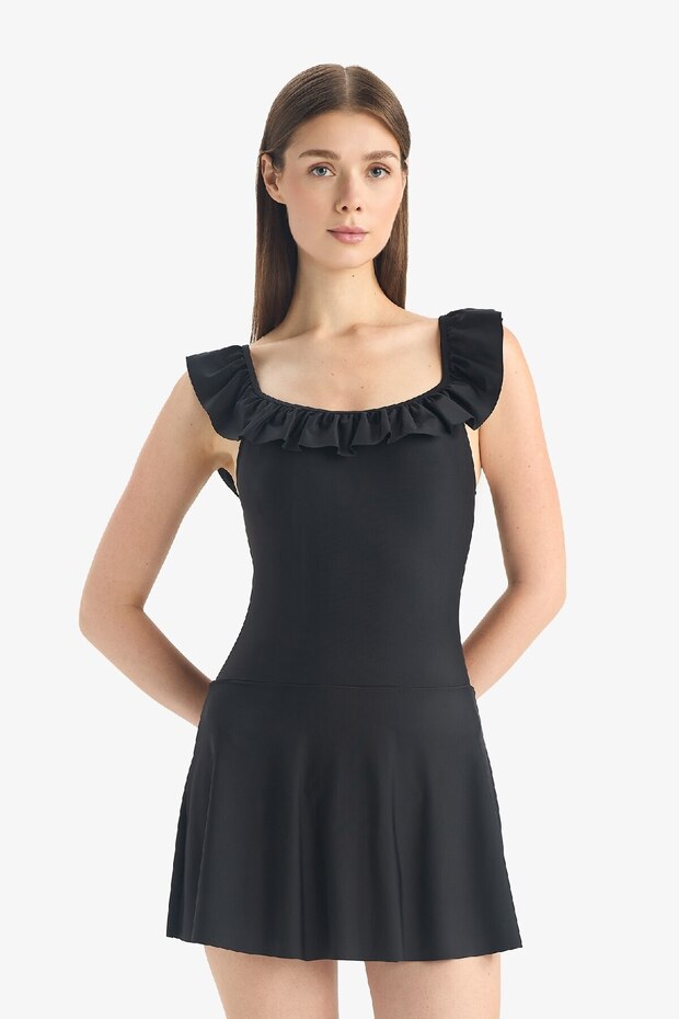 Regular Fit Skirted Swimsuit-Fall in Love Z4282Az25Sm