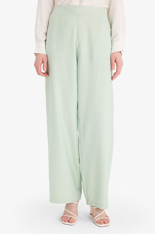 Wide Leg Basic Düz Geniş Paça Pantolon E7979AX25SM - 1