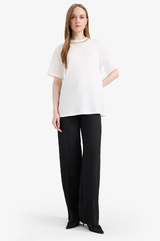 Regular Fit Bisiklet Yaka Kısa Kollu Tunik F1801AX25SM - 5