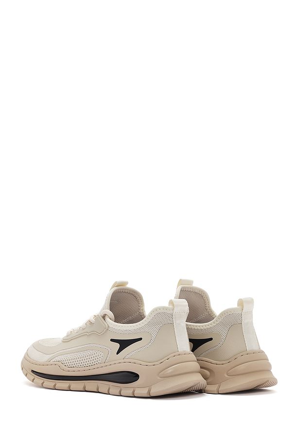 Zero Erkek Bej Bağcıklı Kumaş Sneaker 25sfd69156f - 5