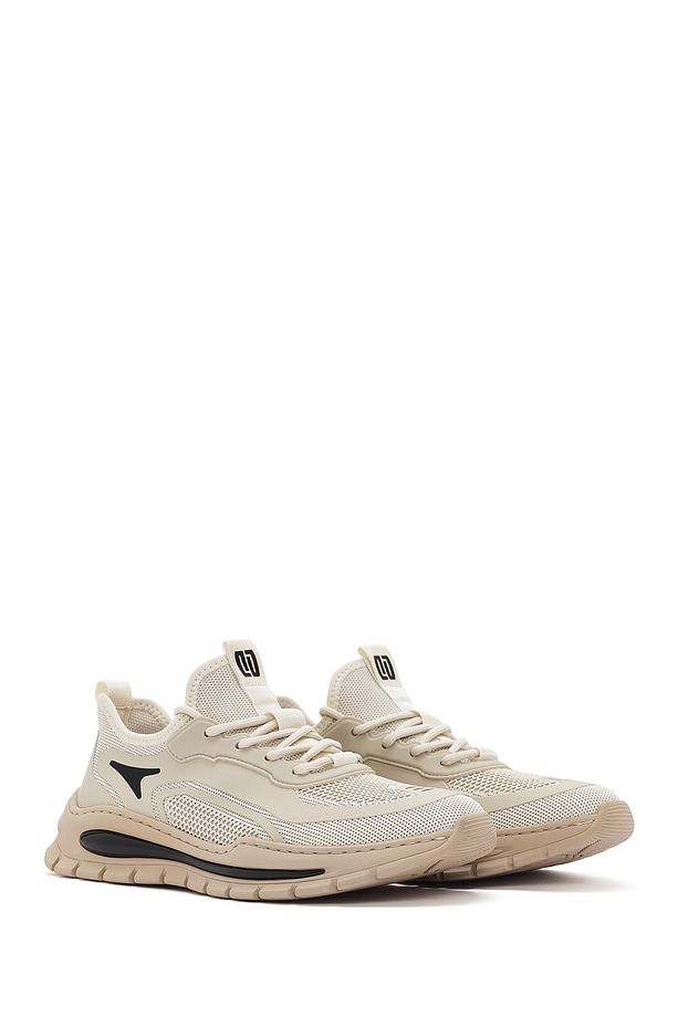 Zero Erkek Bej Bağcıklı Kumaş Sneaker 25sfd69156f - 3