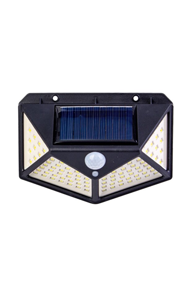Duvar Tipi Solar Led Aplik Sensörlü 100 Led 4 Yönlü Aydınlatma Sm8026 - 1