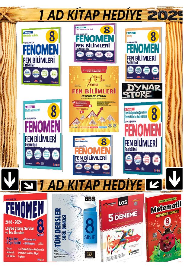 Fenomen Fen Fasikülü ve 7 den 8 e Geçenlere Fen Yaz başlangıç 8 e hazırlık kitapları hediyeli - 3