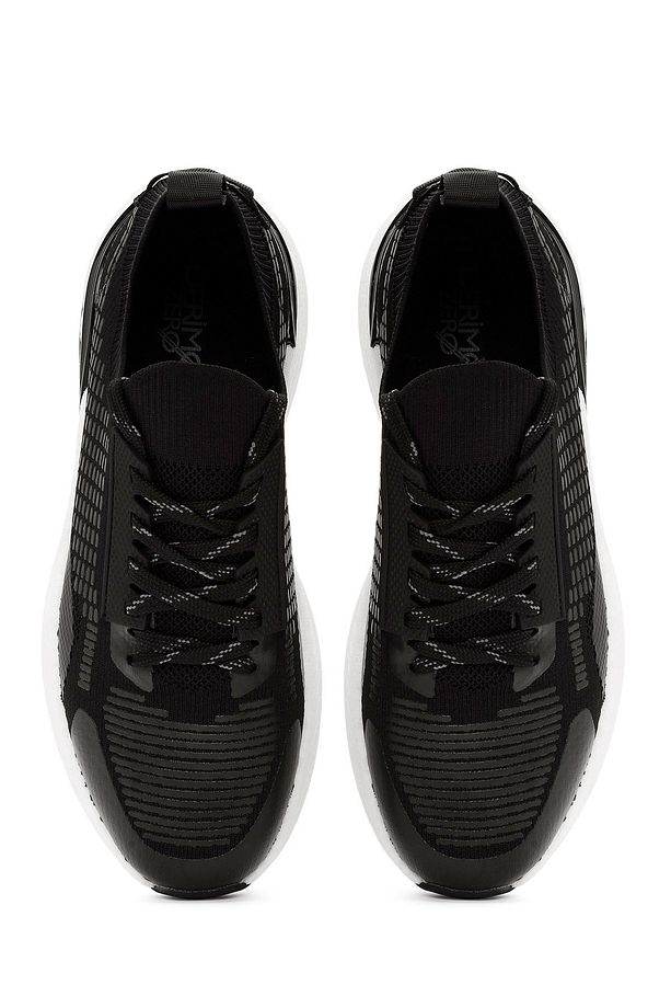 Zero Erkek Siyah Bağcıklı Kalın Tabanlı Kumaş Sneaker 24sfd69246f - 7