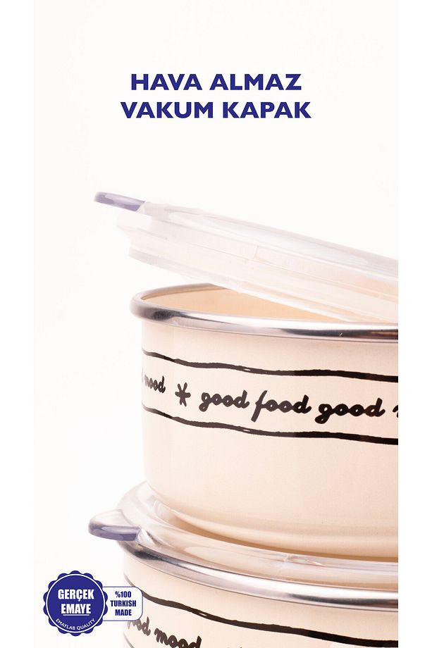 Mood Vakum Kapaklı Saklama Kabı Seti (Tüm Ocak Tiplerinde Kullanılabilir) - 5