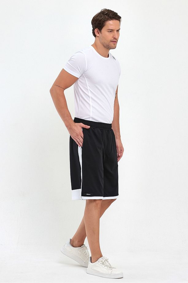 File Şeritli Polyester Erkek Spor Şort - 6