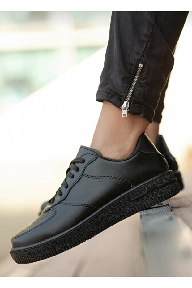Air Siyah Bağcıklı Sneaker - 6