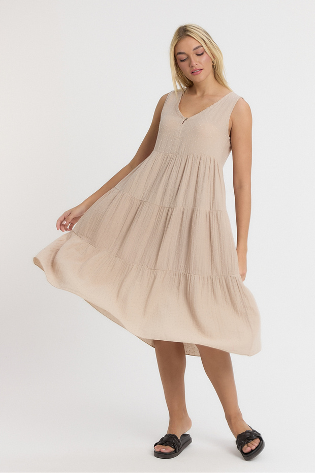 Women's Dress - Muslin Avlonya Pompom Dress - 3015