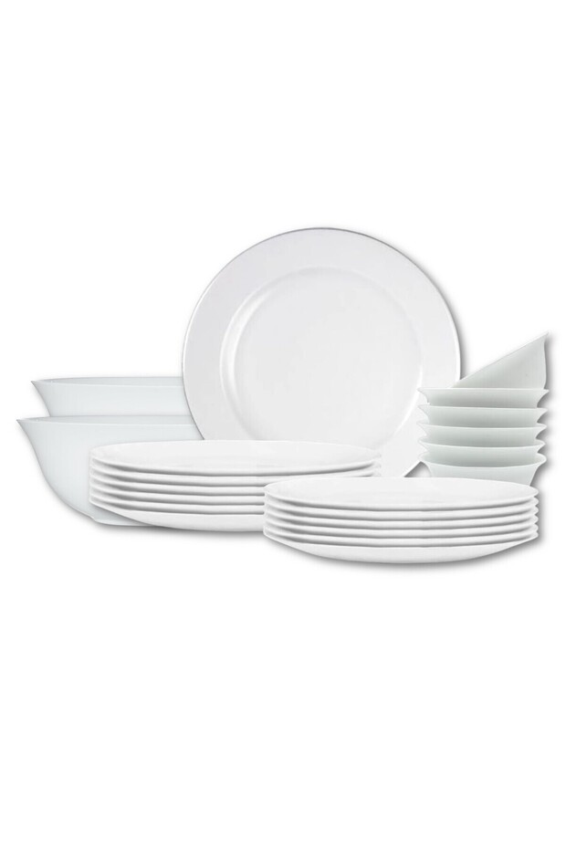 20 Pcs Opal ware Dinner set 6 Dinner plate 6 Dessert plate 6 Bowls 2 Serving Bowl