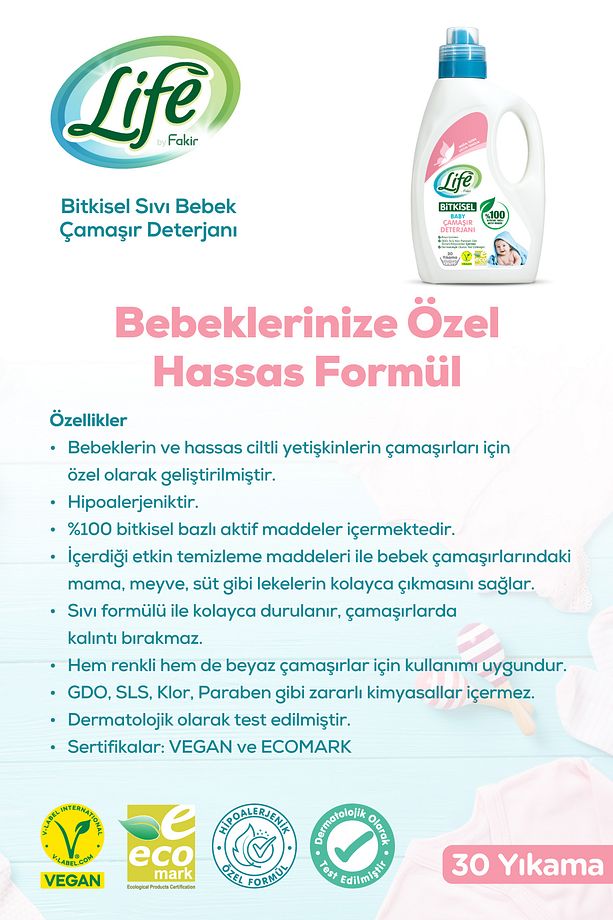 Bitkisel Vegan Bebek Çamaşır Deterjanı 1500 ml X 2 Adet - 2