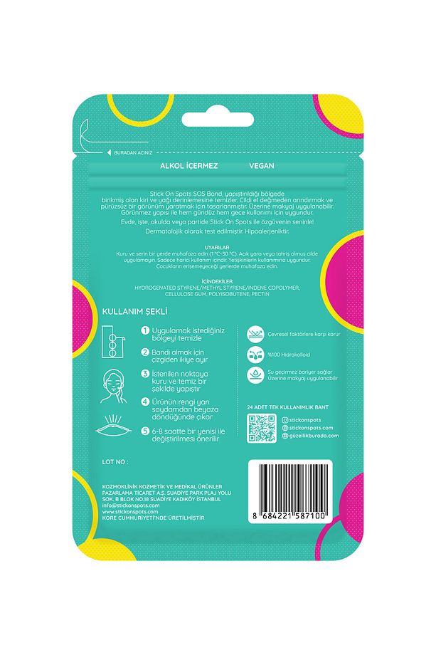 S.o.s Mixy | 24’lü Yüz Için Sivilce/akne Bandı–4 Boy Pimple Patch-hidrokolloid Bant - 7