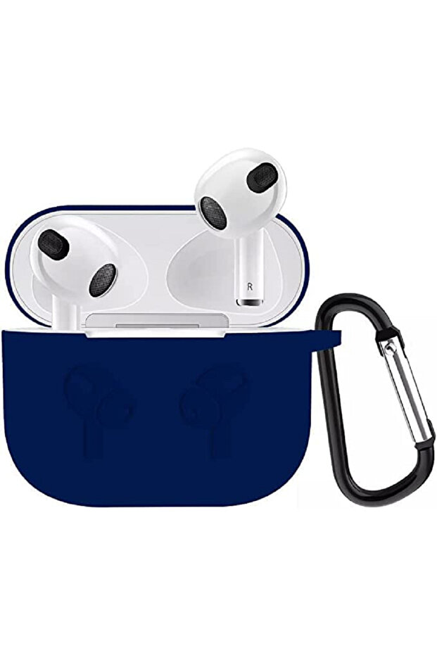 غطاء حماية من السيليكون المقاوم للصدمات لسماعات Apple AirPods 3 الجيل الثالث باللون الأزرق الداكن
