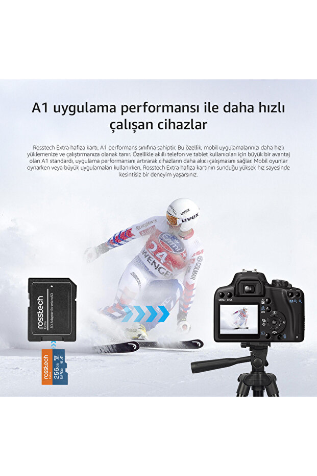 Extra 256Gb V30 Uhs-3 C10 100Mb/S Memory Card with Adapter - 4