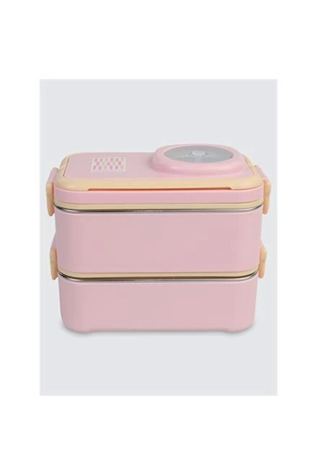 Vgn-8023-8093 Stainless Steel Food Container - Lunch Box 1200 ml Peach Pink