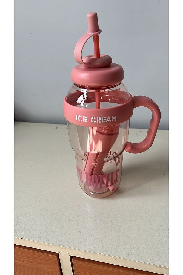 Ice Cream Detox Su Şişesi – 1300ML BPA Free Big Mug Ice Bottle - 1