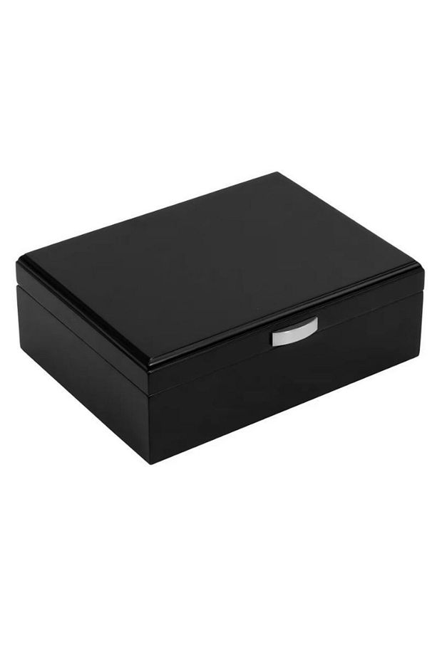 Küçük Mat Siyah Humidor Puro Kutusu Küllük Makas Seti Rd26 - 2